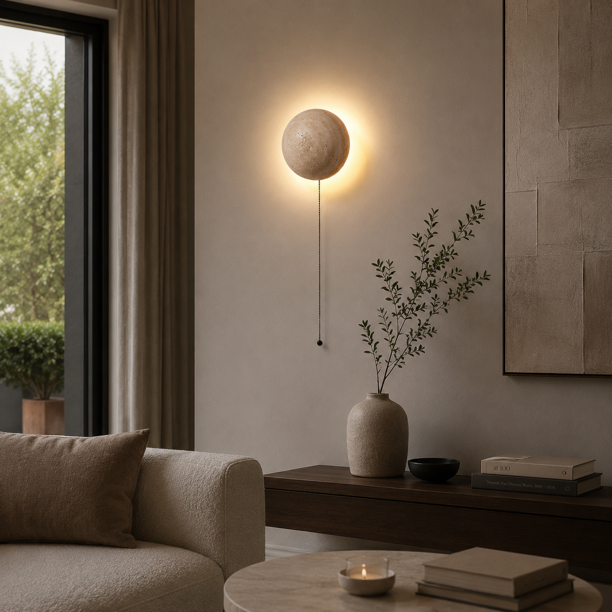 Nara Travertine Wall Sconce