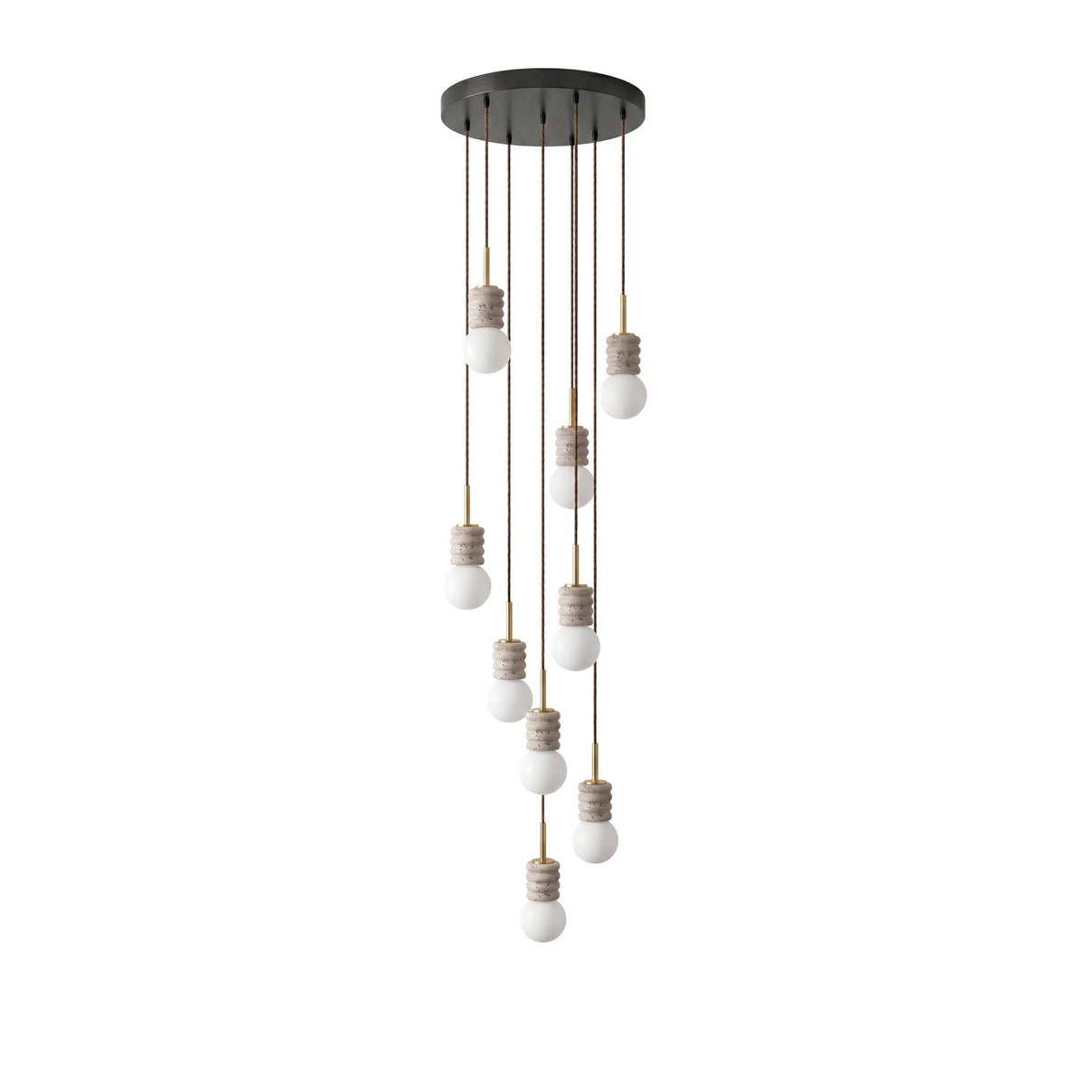 Violaine Yellow Travertine Ribbed Pendant Light