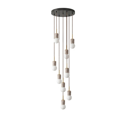 Violaine Yellow Travertine Ribbed Pendant Light