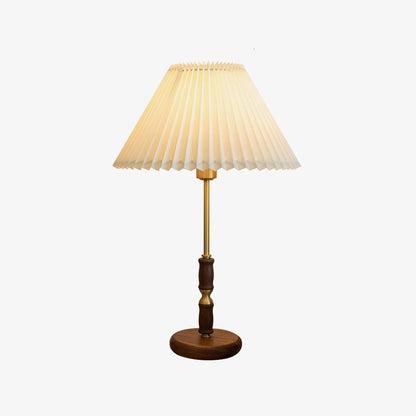 Elodie Pleated Walnut Table Lamp