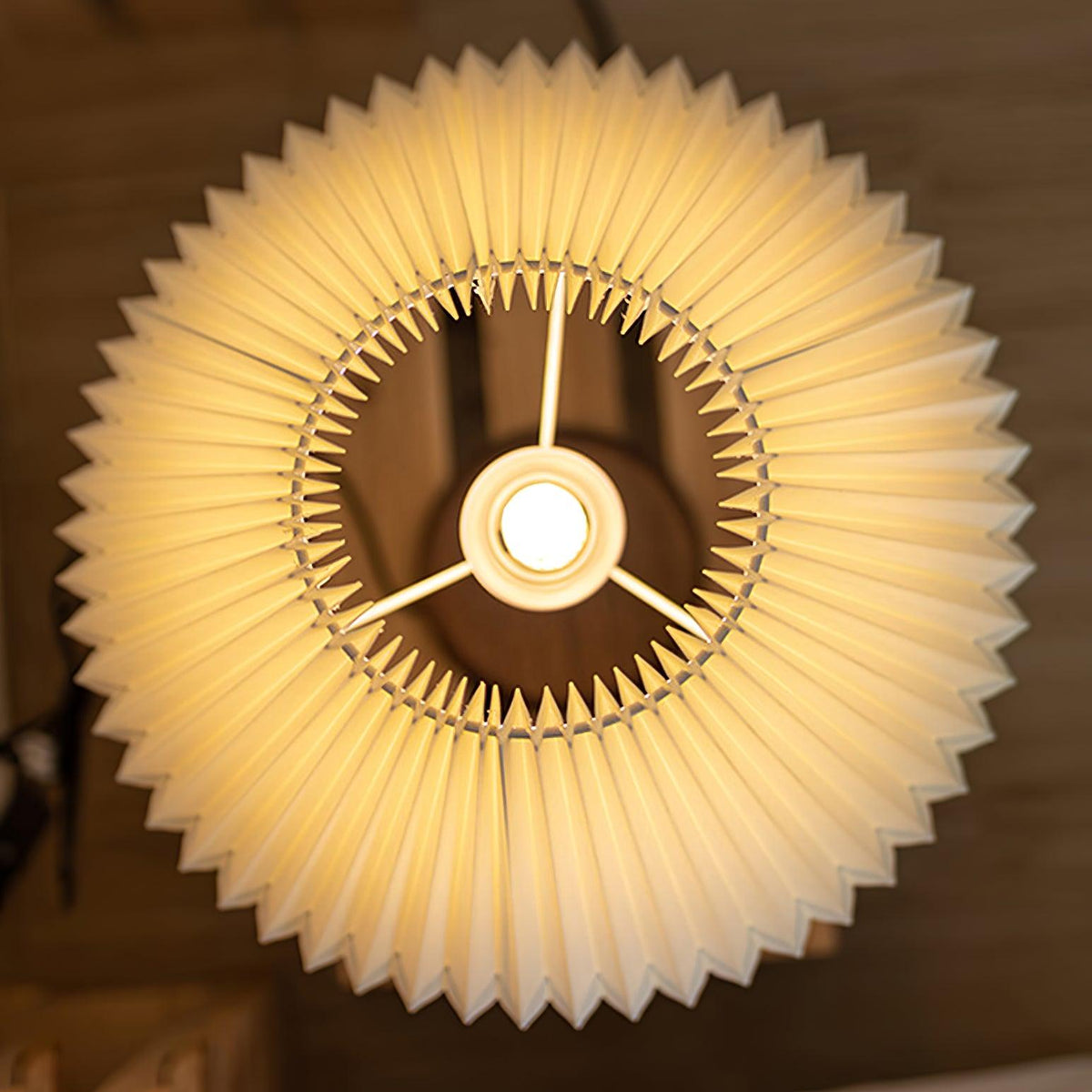 Elodie Pleated Walnut Table Lamp