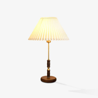 Elodie Pleated Walnut Table Lamp