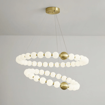 Coralyn Brass Acrylic Pearl LED Chandelier