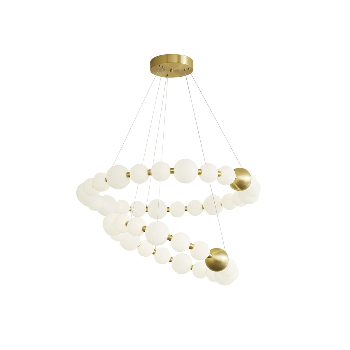 Coralyn Brass Acrylic Pearl LED Chandelier