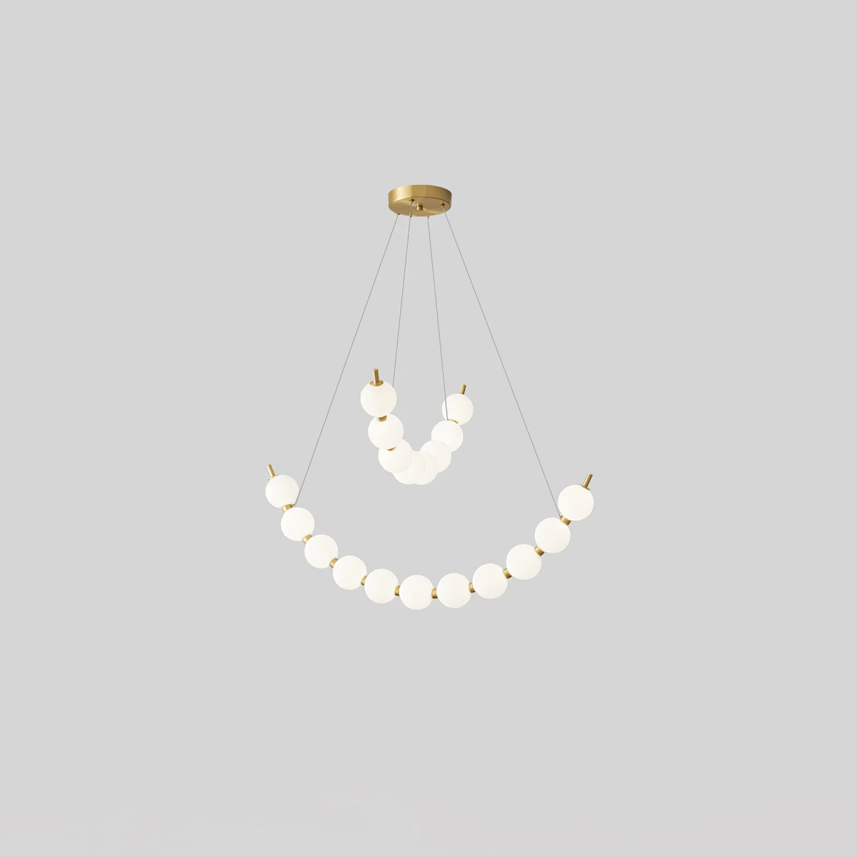 Coralyn Brass Acrylic Pearl LED Chandelier