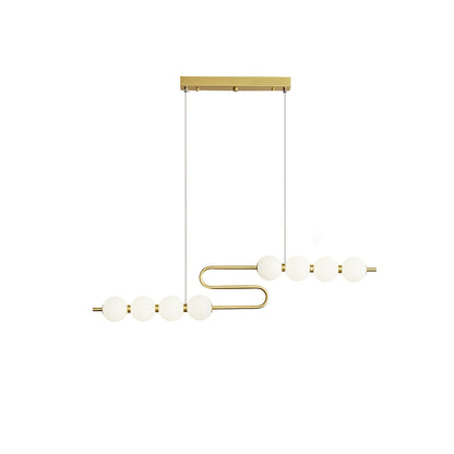 Coralyn Brass Acrylic Pearl LED Chandelier