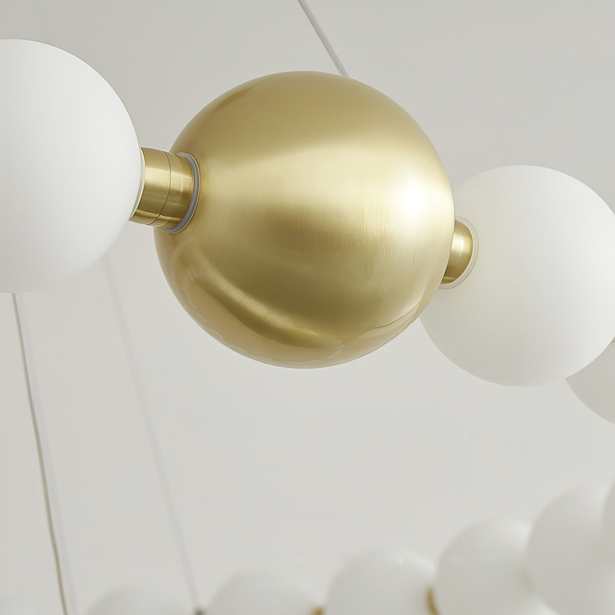 Coralyn Brass Acrylic Pearl LED Chandelier