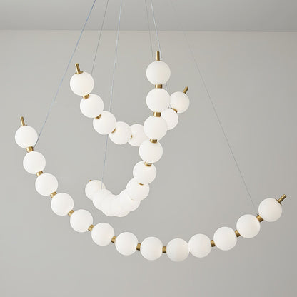 Coralyn Brass Acrylic Pearl LED Chandelier