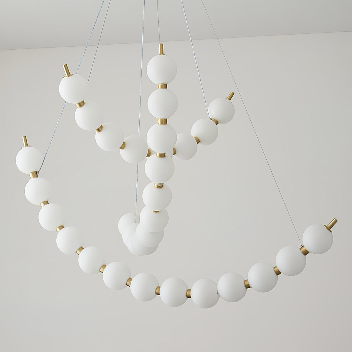 Coralyn Brass Acrylic Pearl LED Chandelier