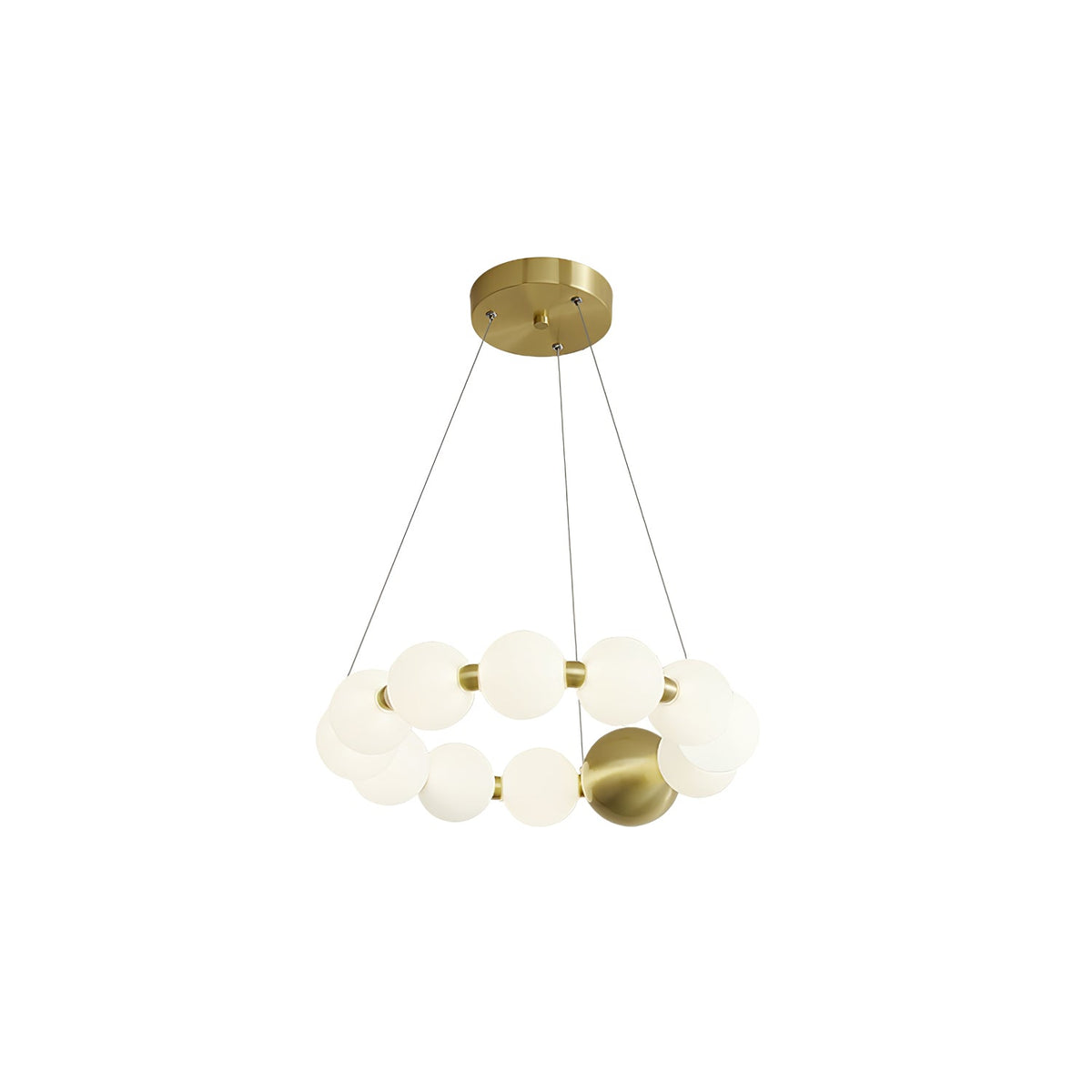 Coralyn Brass Acrylic Pearl LED Chandelier