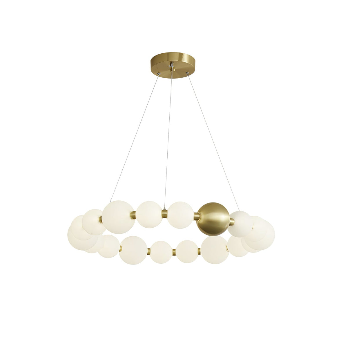 Coralyn Brass Acrylic Pearl LED Chandelier