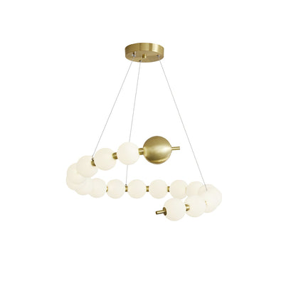 Coralyn Brass Acrylic Pearl LED Chandelier