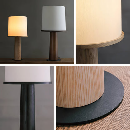 Tamsen Wood Base Fabric Shade Table Lamp