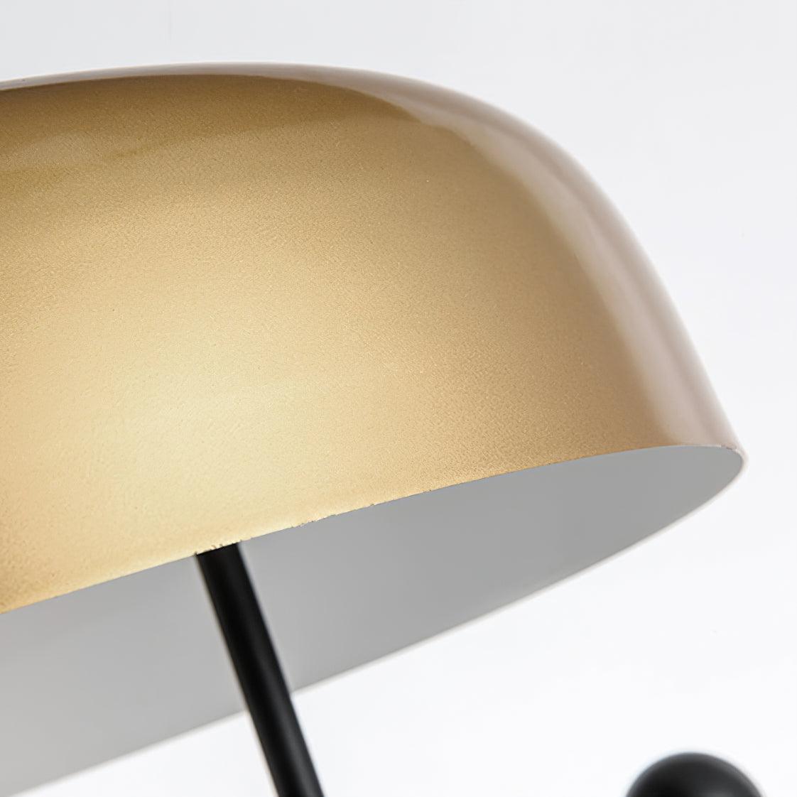 Barclay table lamp close up of the gold dome shade interior