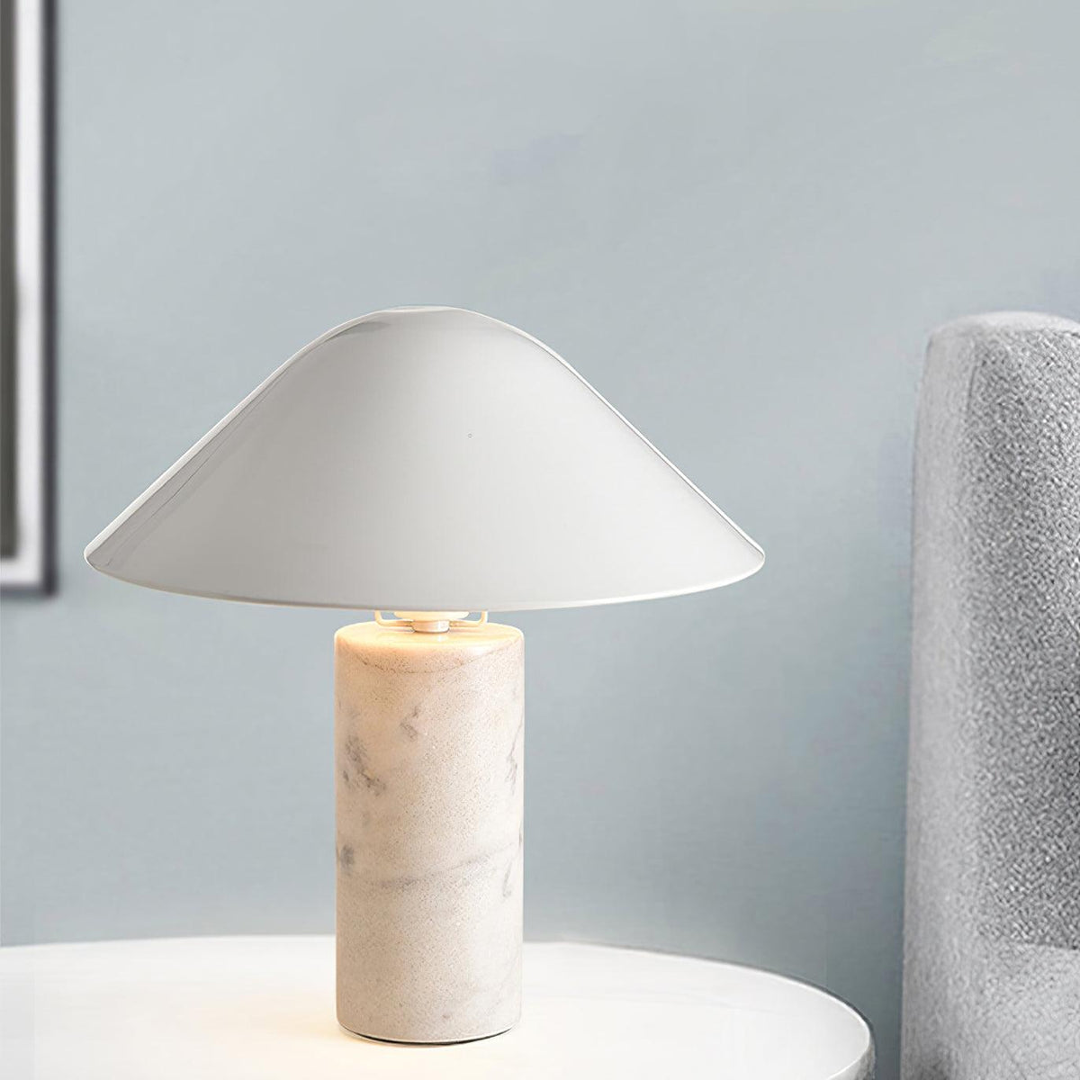 Pietra Marble Metal Shade Table Lamp
