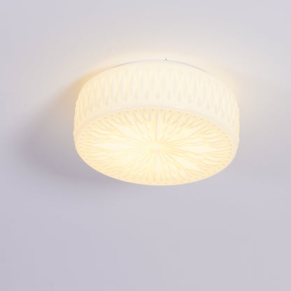 Celestine Glass Drum LED Flush Mount Ceiling Light