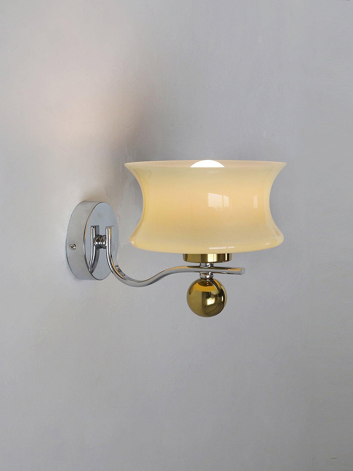 Lucienne Glass Drum Shade Gold Wall Sconce