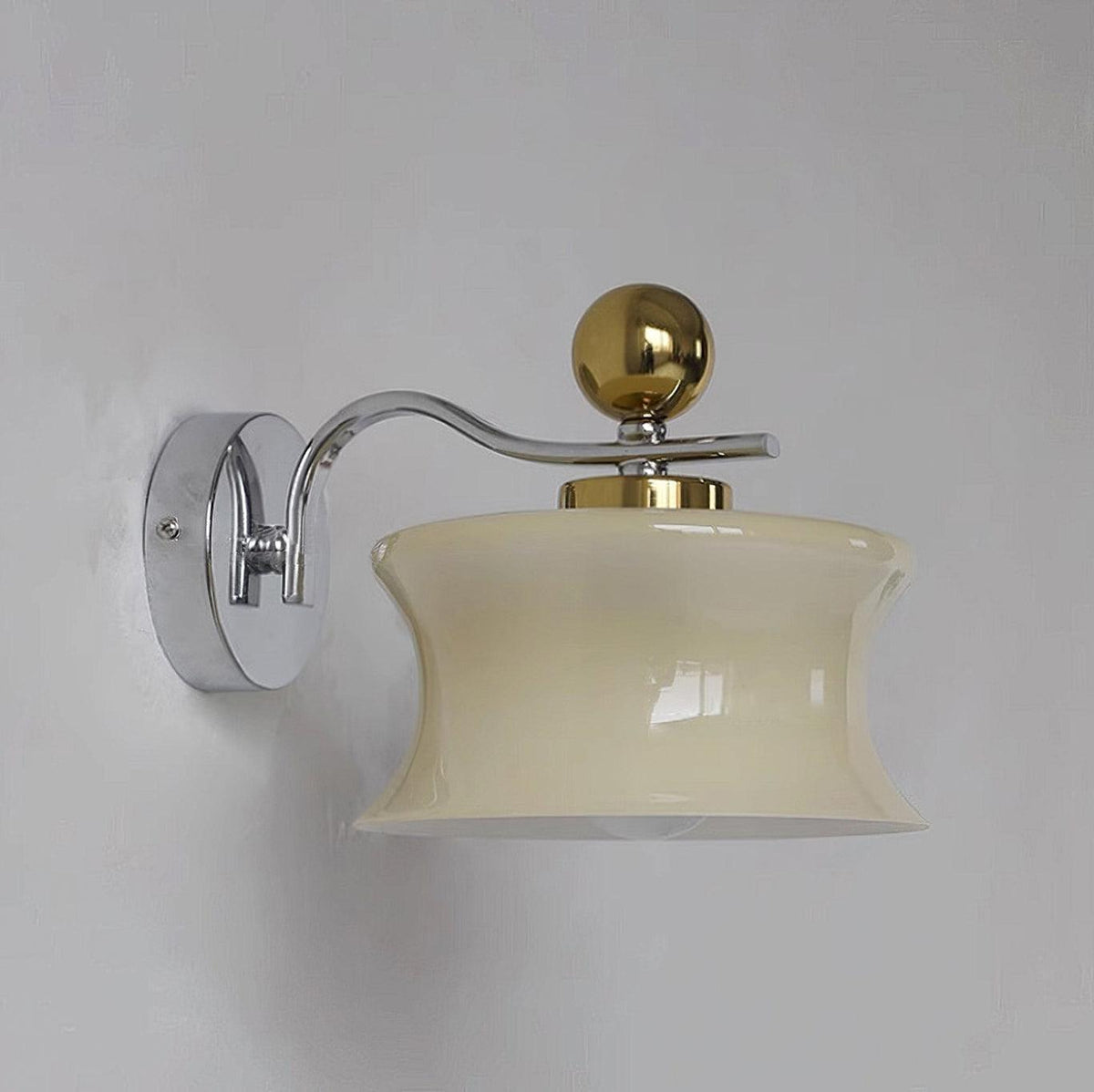 Lucienne Glass Drum Shade Gold Wall Sconce
