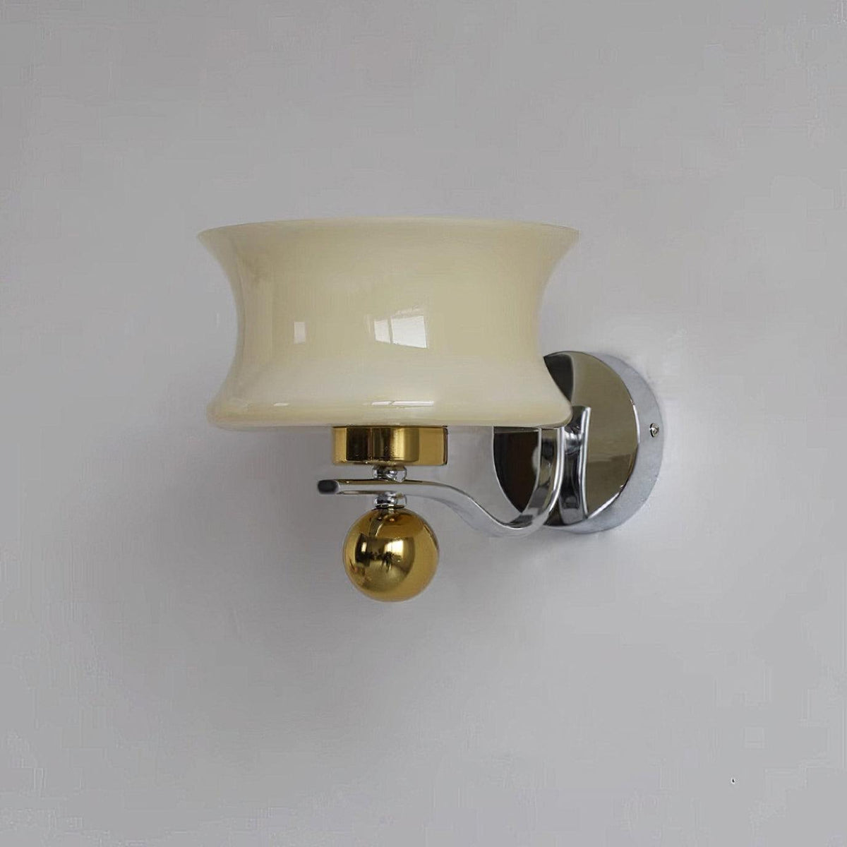 Lucienne Glass Drum Shade Gold Wall Sconce