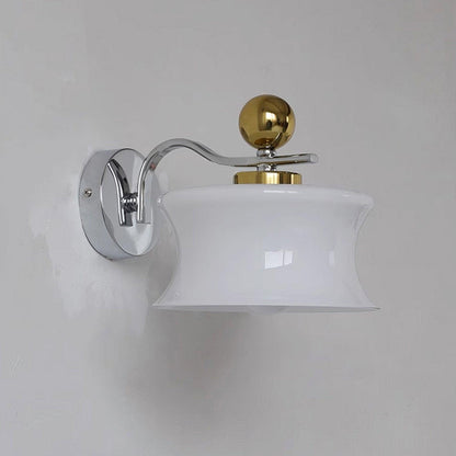 Lucienne Glass Drum Shade Gold Wall Sconce