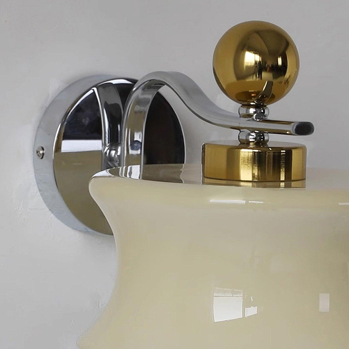 Lucienne Glass Drum Shade Gold Wall Sconce