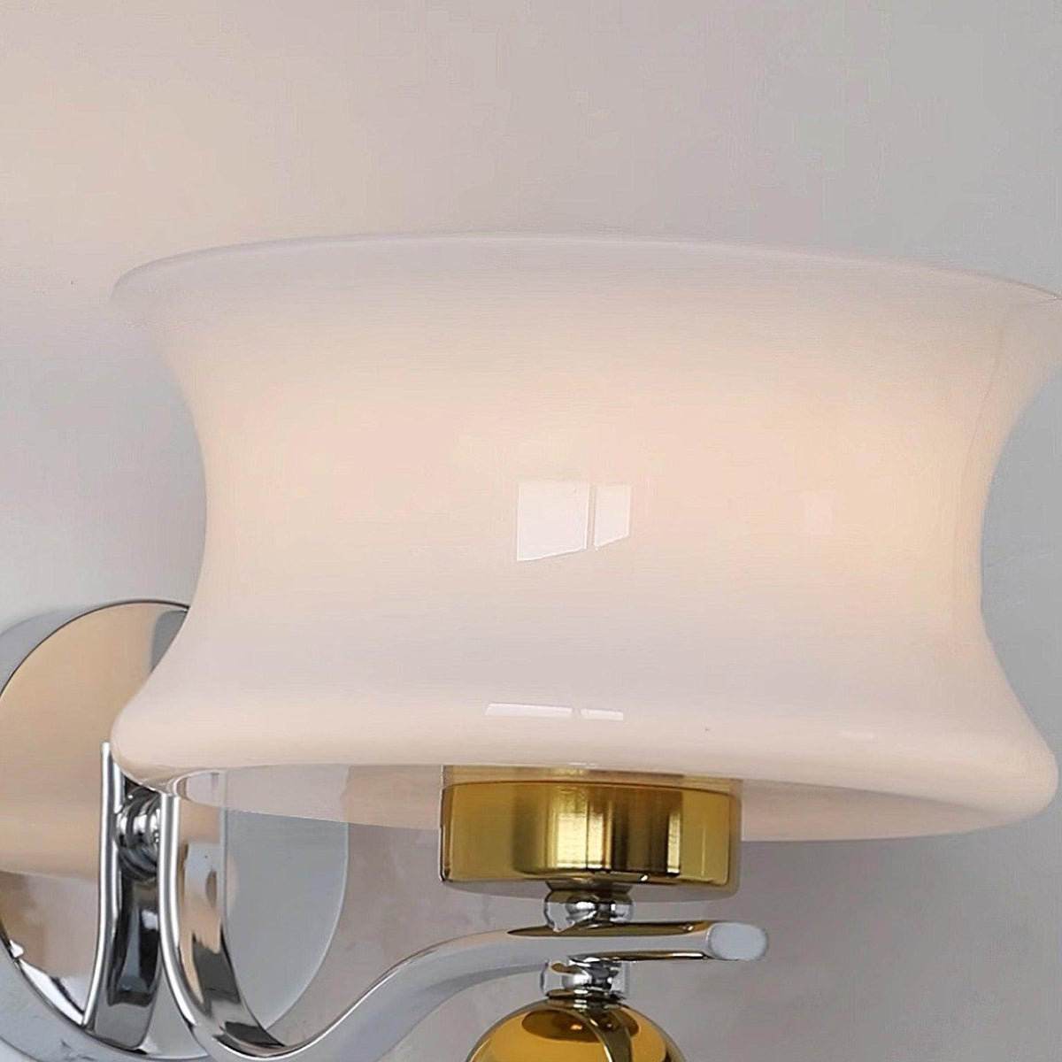 Lucienne Glass Drum Shade Gold Wall Sconce