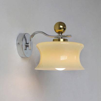 Lucienne Glass Drum Shade Gold Wall Sconce