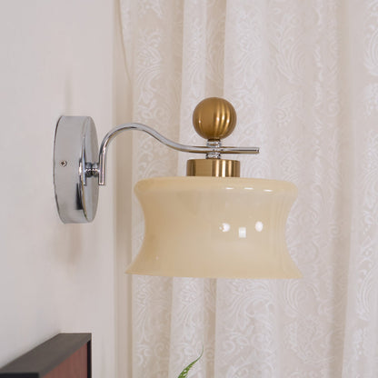 Lucienne Glass Drum Shade Gold Wall Sconce