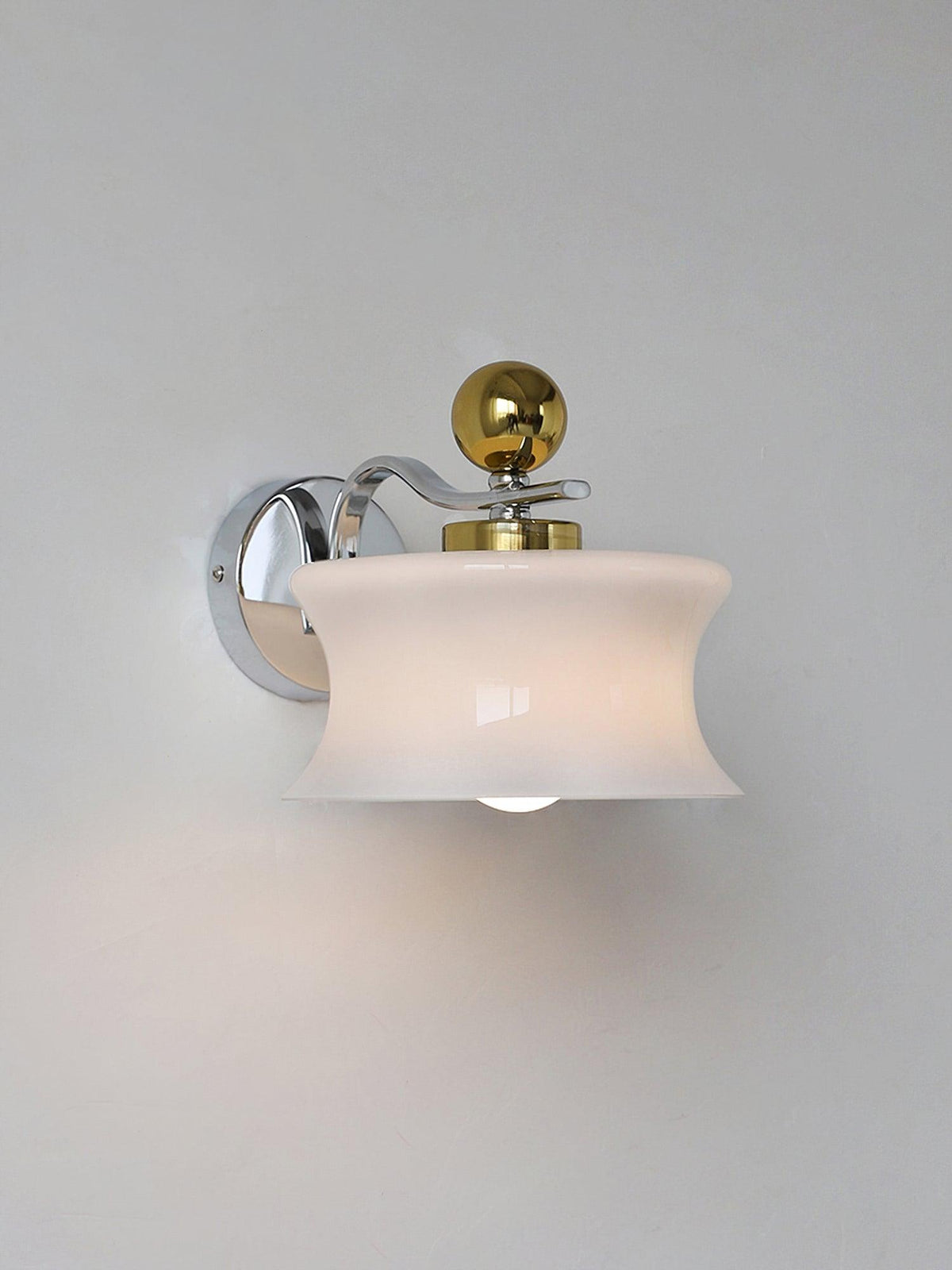Lucienne Glass Drum Shade Gold Wall Sconce