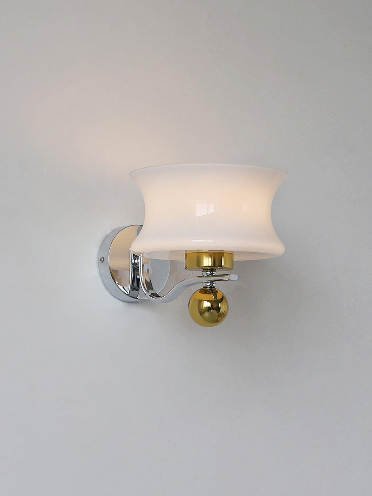 Lucienne Glass Drum Shade Gold Wall Sconce