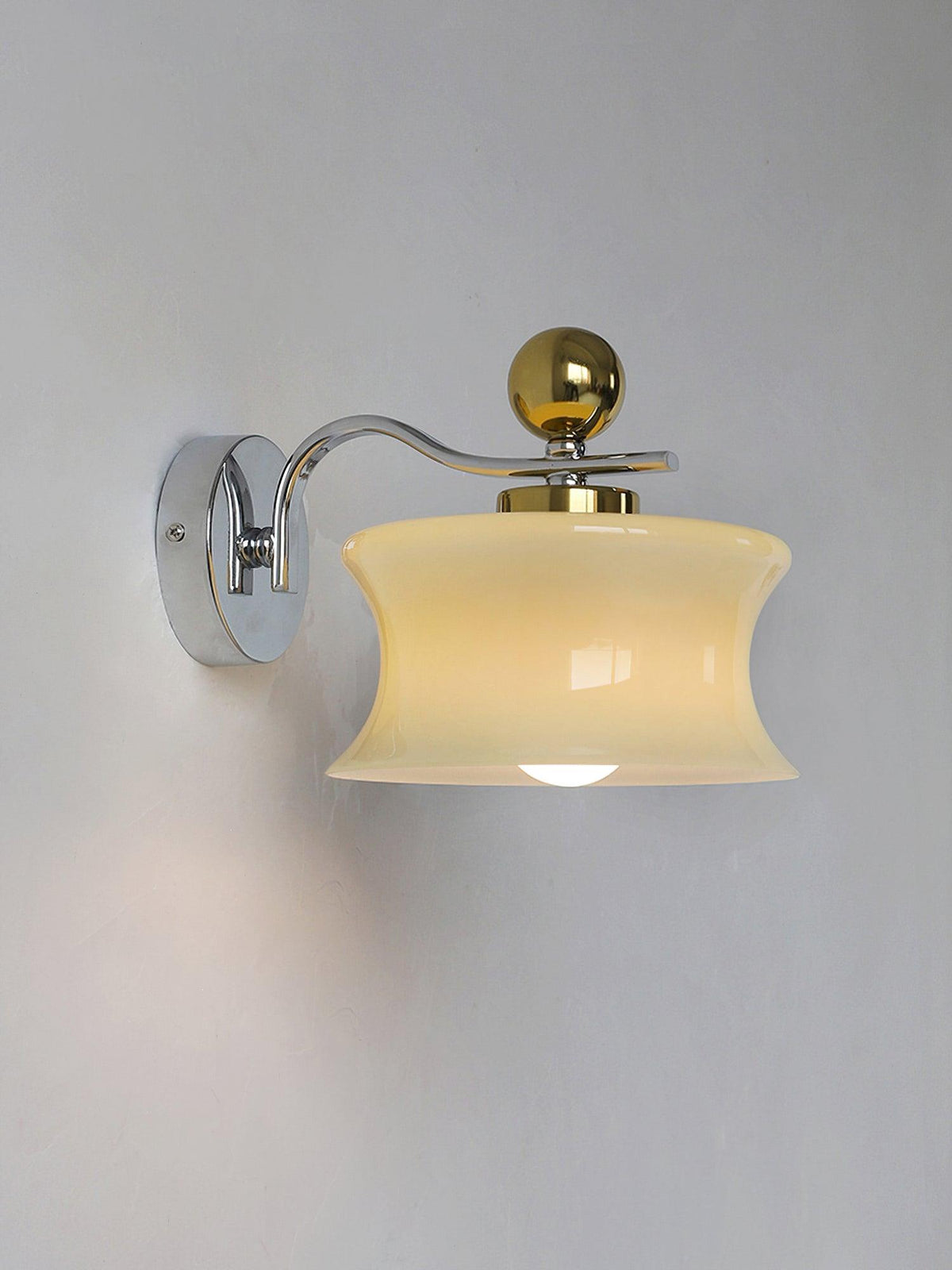 Lucienne Glass Drum Shade Gold Wall Sconce