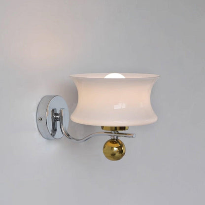 Lucienne Glass Drum Shade Gold Wall Sconce