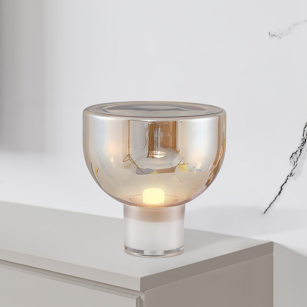 Ambrette Glass Bowl Table Lamp