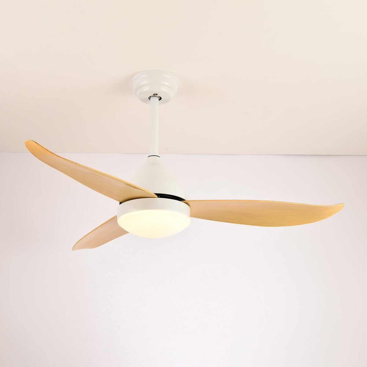 Alize Light Wood Three Blade LED Ceiling Fan Light