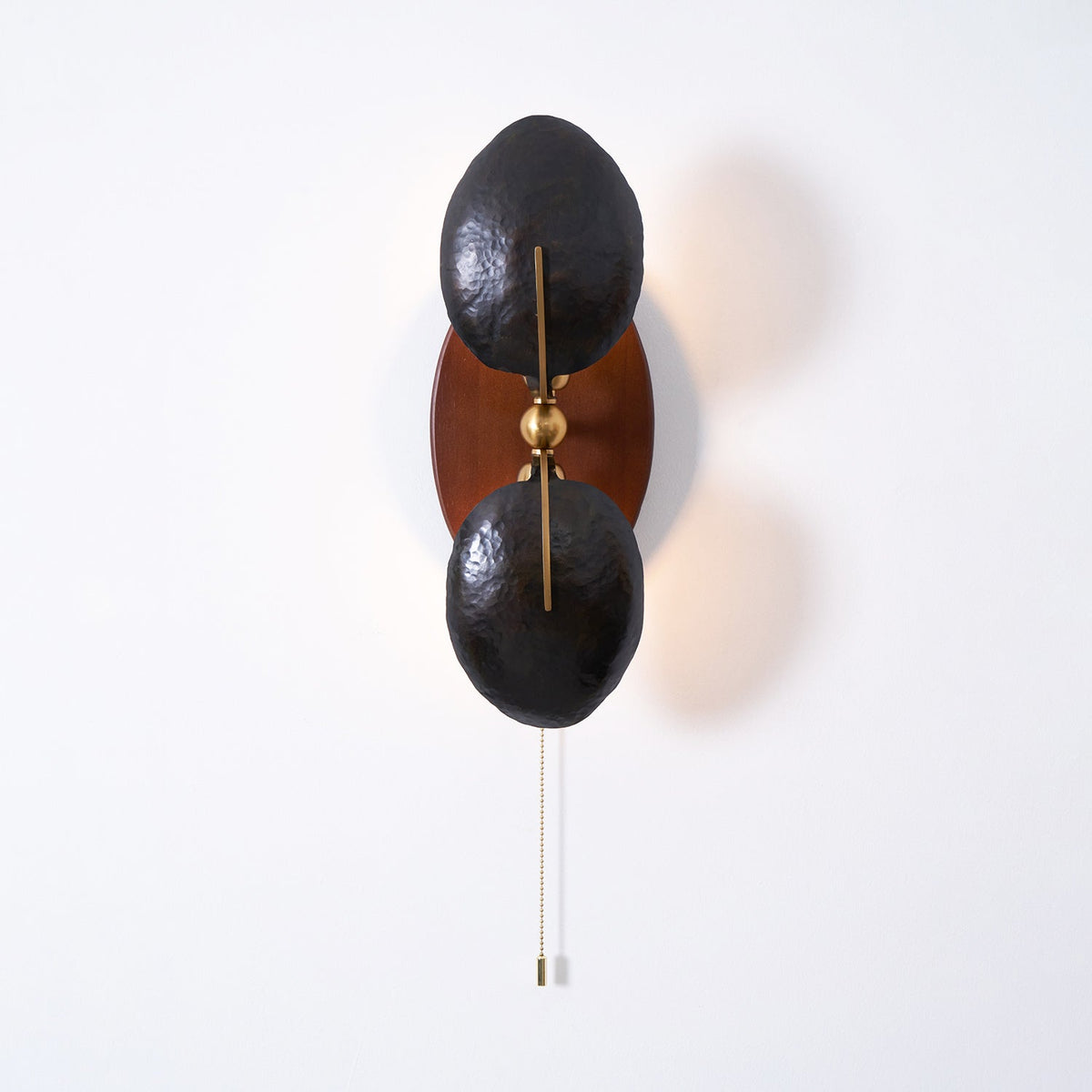 Eventail Walnut Wood Fan Wall Sconce