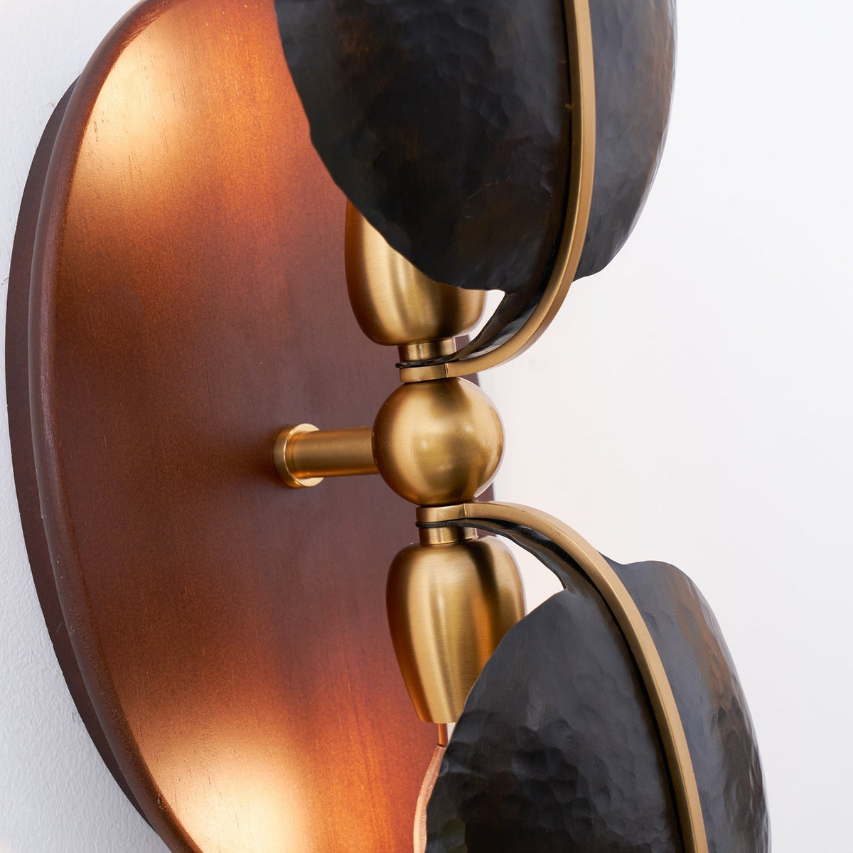 Eventail Walnut Wood Fan Wall Sconce
