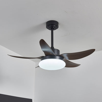 Belline Walnut Palm Blade LED Ceiling Fan Light