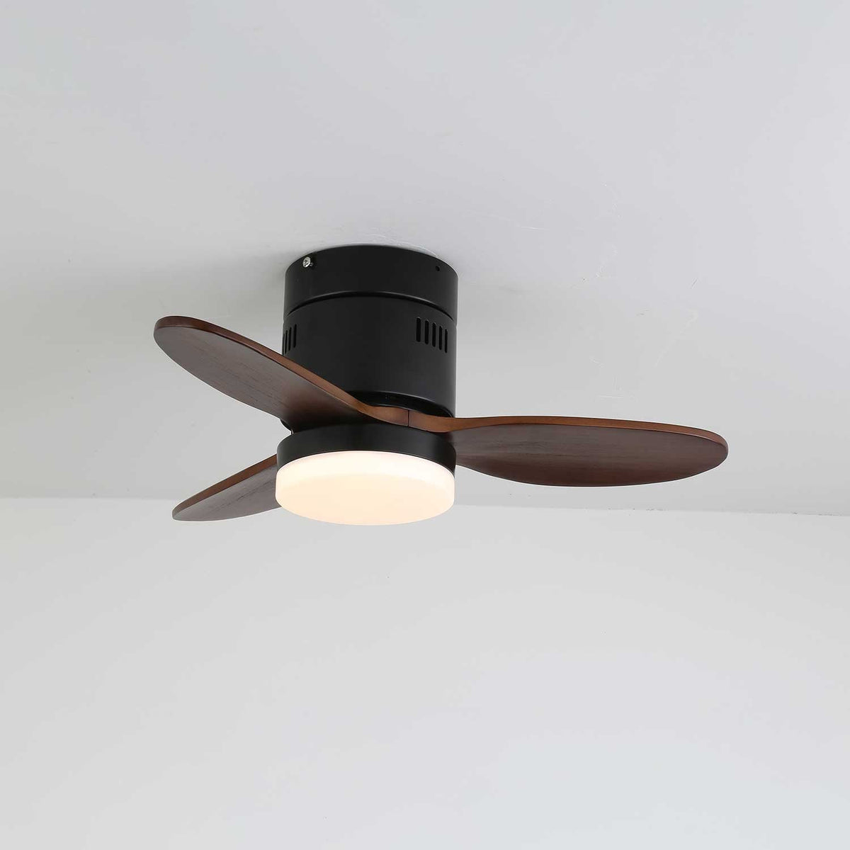 Joliette Low Profile Wood Blade LED Ceiling Fan Light