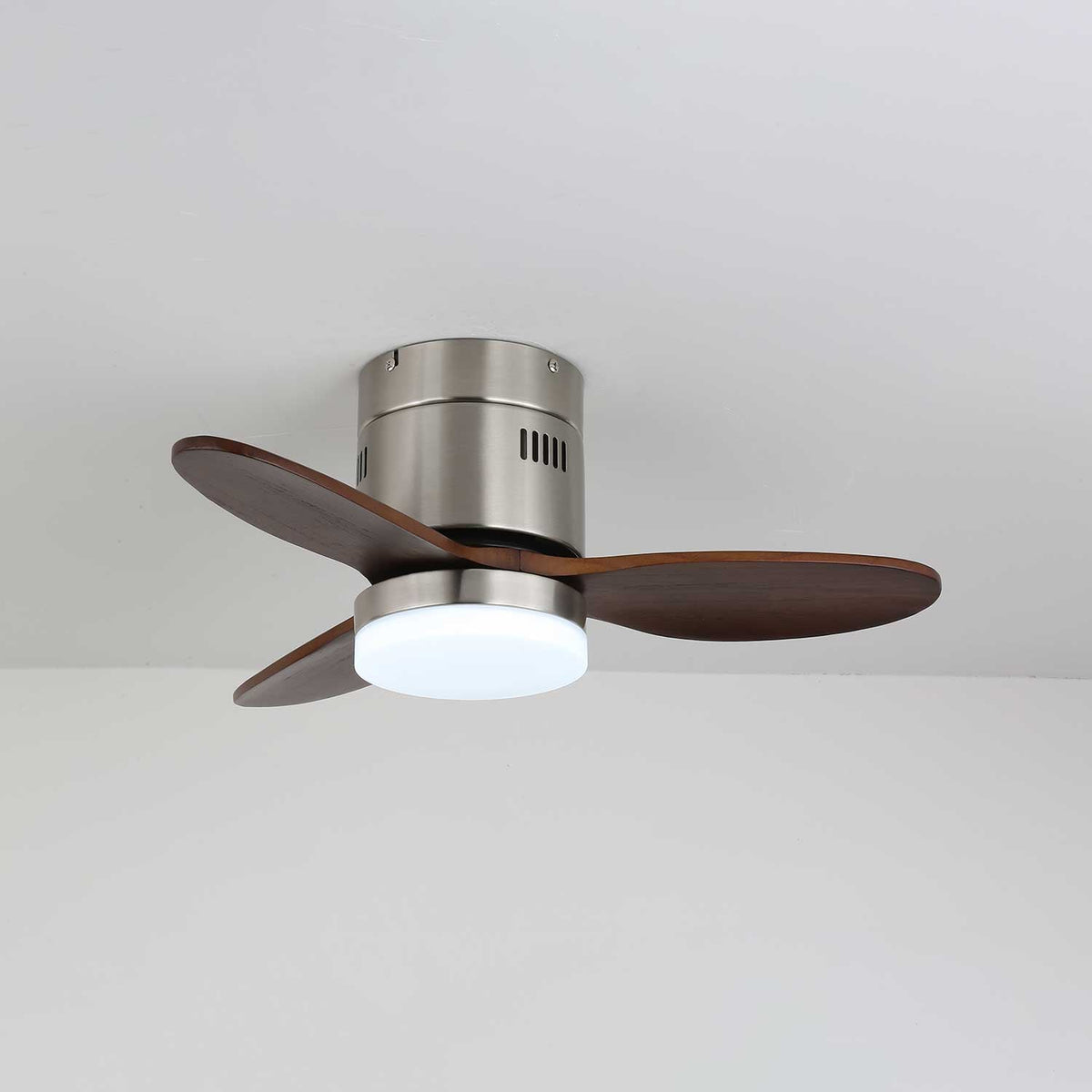 Joliette Low Profile Wood Blade LED Ceiling Fan Light
