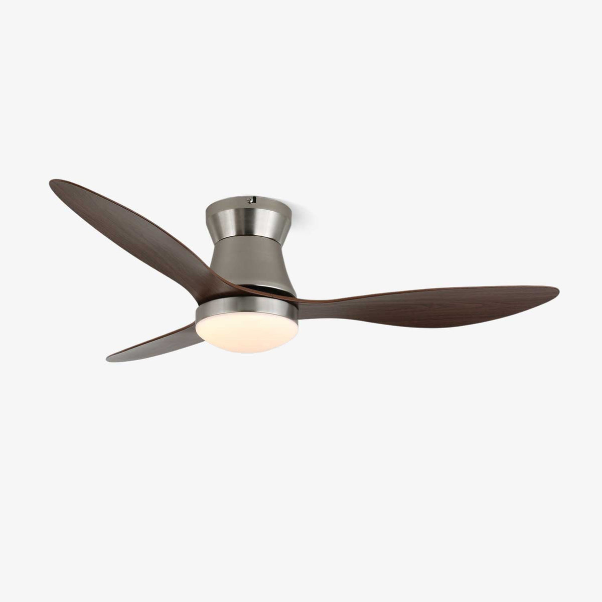 Dorae 42 Inch Walnut and Nickel LED Ceiling Fan Light