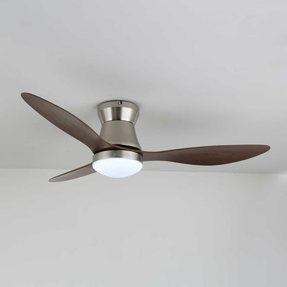 Dorae 42 Inch Walnut and Nickel LED Ceiling Fan Light