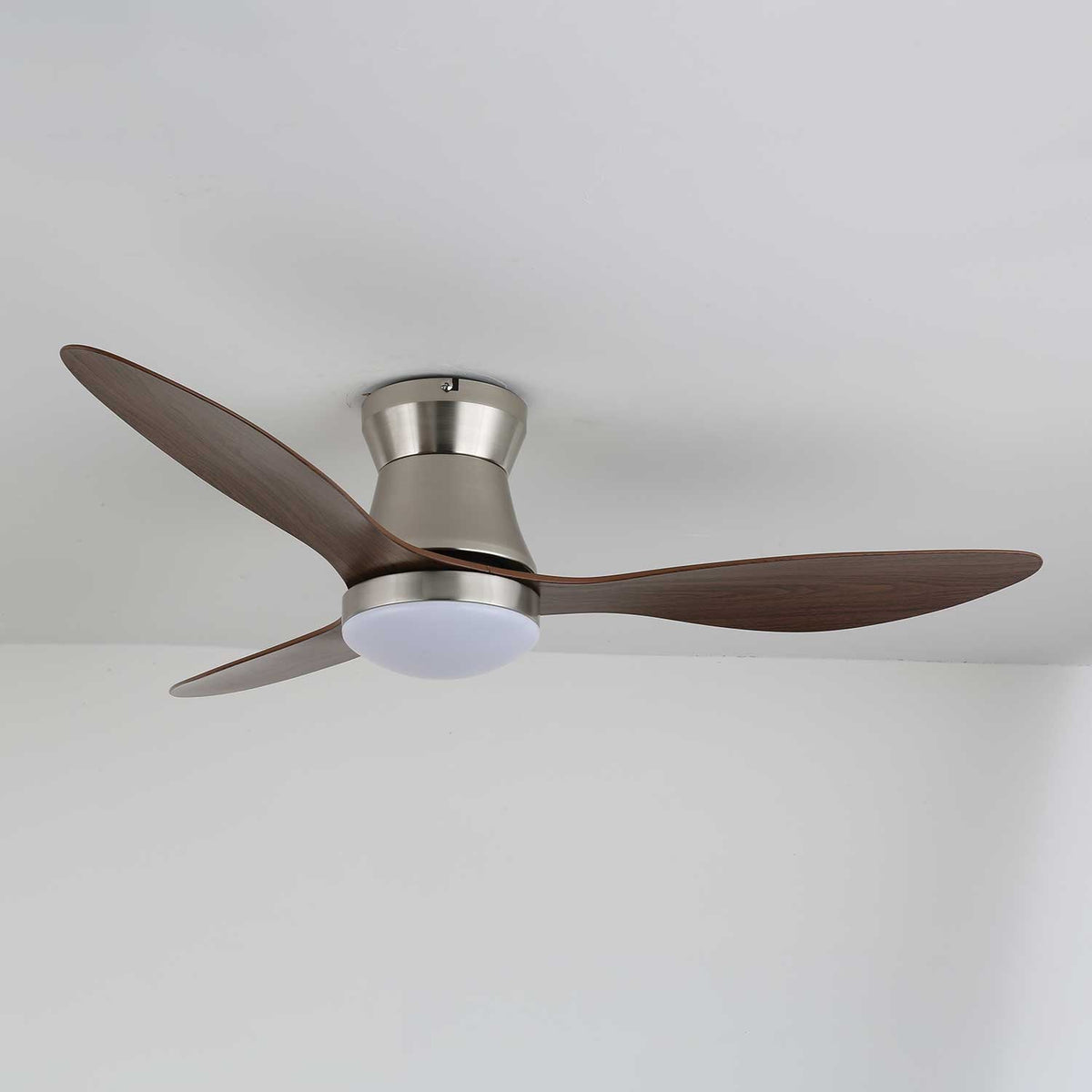 Dorae 42 Inch Walnut and Nickel LED Ceiling Fan Light