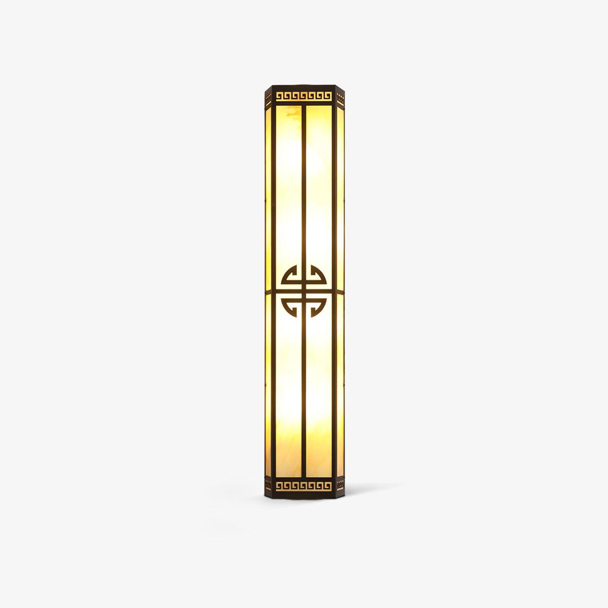 Wrenna Tall Alabaster Outdoor LED Wall Light