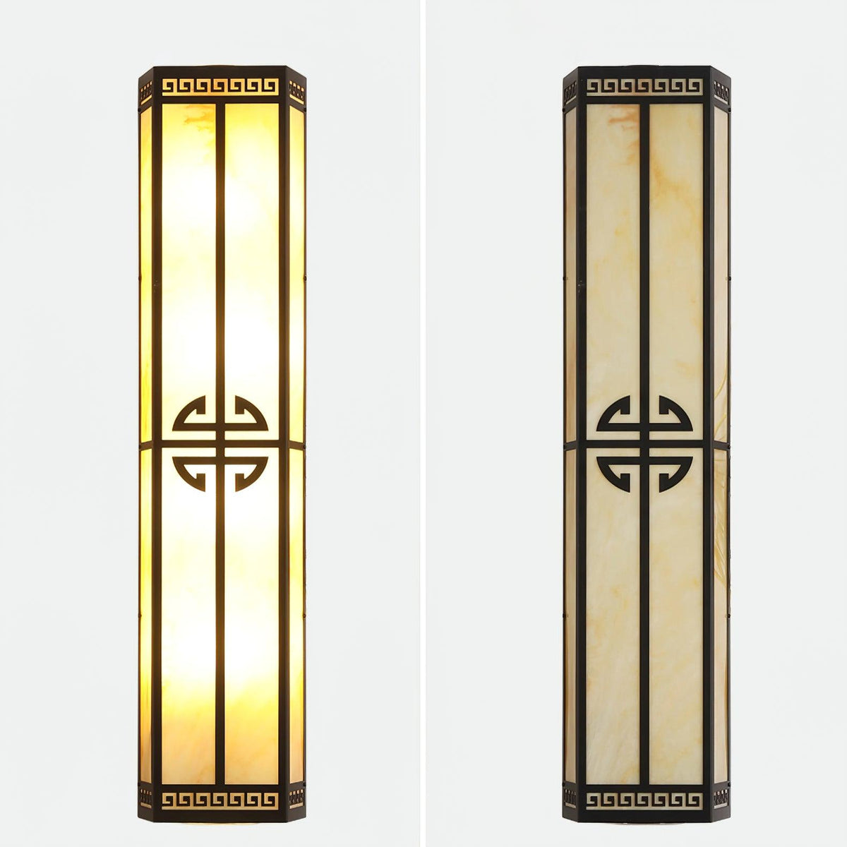 Wrenna Tall Alabaster Outdoor LED Wall Light