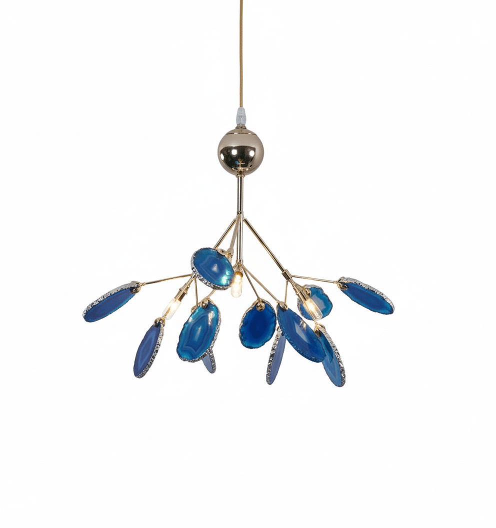 Calliste Natural Agate Rose Gold Branch Chandelier