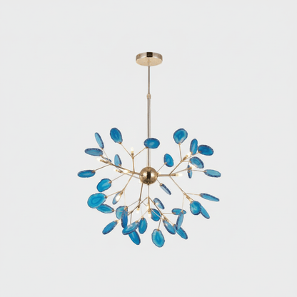 Calliste Natural Agate Rose Gold Branch Chandelier