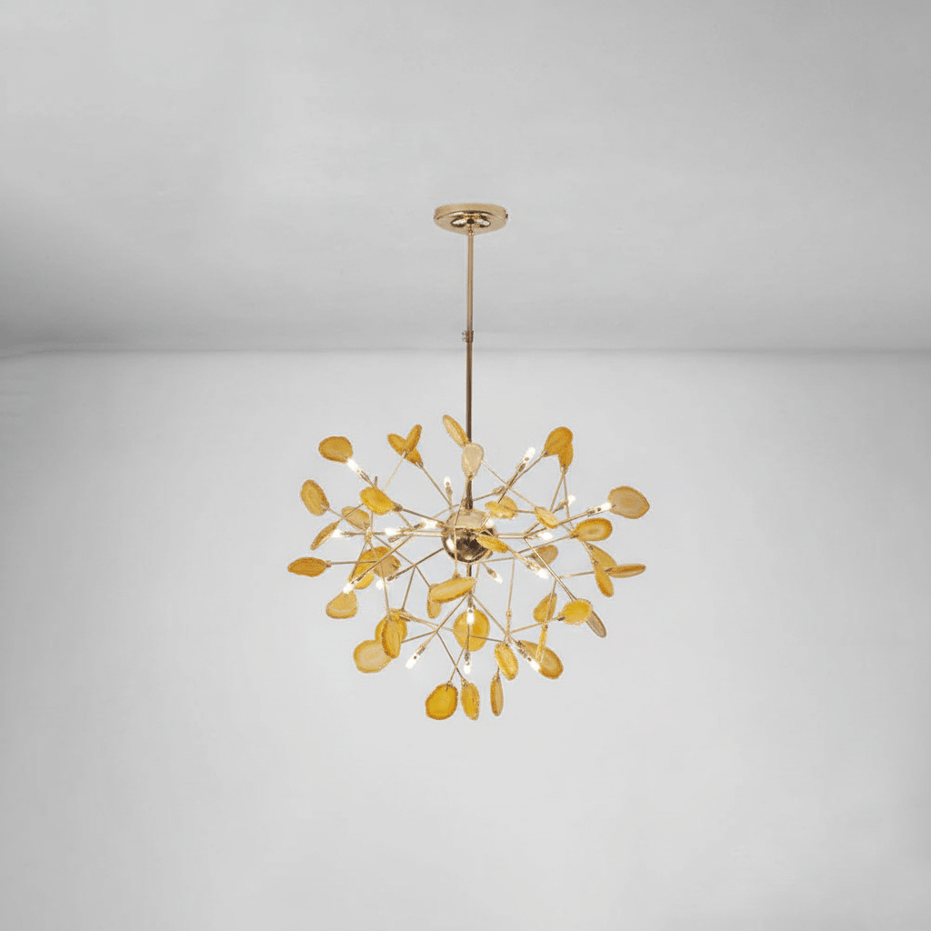 Calliste Natural Agate Rose Gold Branch Chandelier