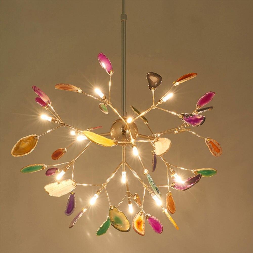 Calliste Natural Agate Rose Gold Branch Chandelier