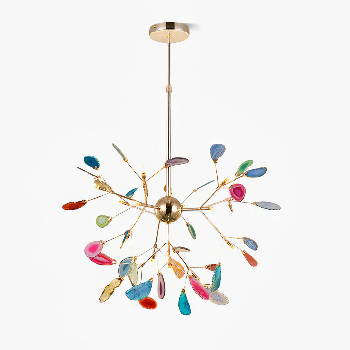 Calliste Natural Agate Rose Gold Branch Chandelier