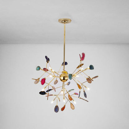 Calliste Natural Agate Rose Gold Branch Chandelier